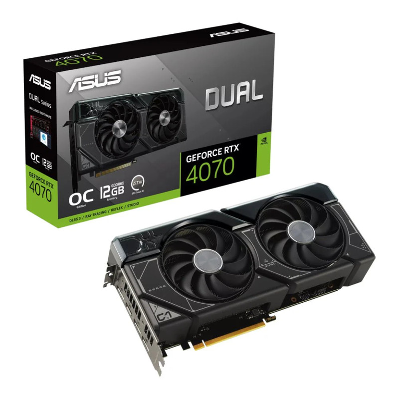 Asus Dual GeForce RTX 4070 OC Edition 12GB GDDR6X Graphics Card - كرت شاشة